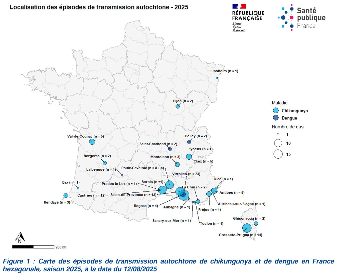 Evolution des cas de chikungunya à La réunion depuis le 1er janvier 2025