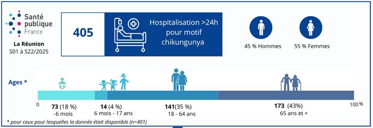 Répartition des cas de chikungunya à La Réunion par tranche d'âge